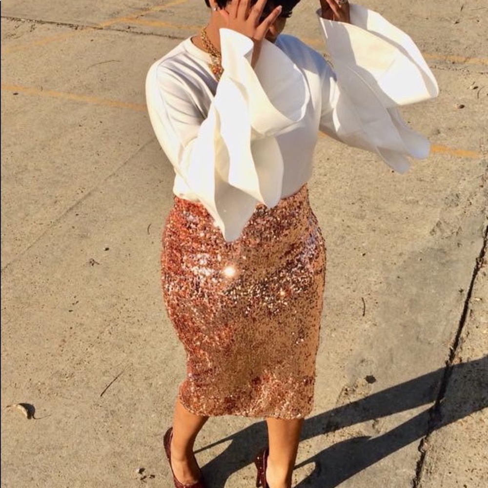 Rose Gold Sequin Sassy Skirt ‼️‼️SOLD‼️‼️